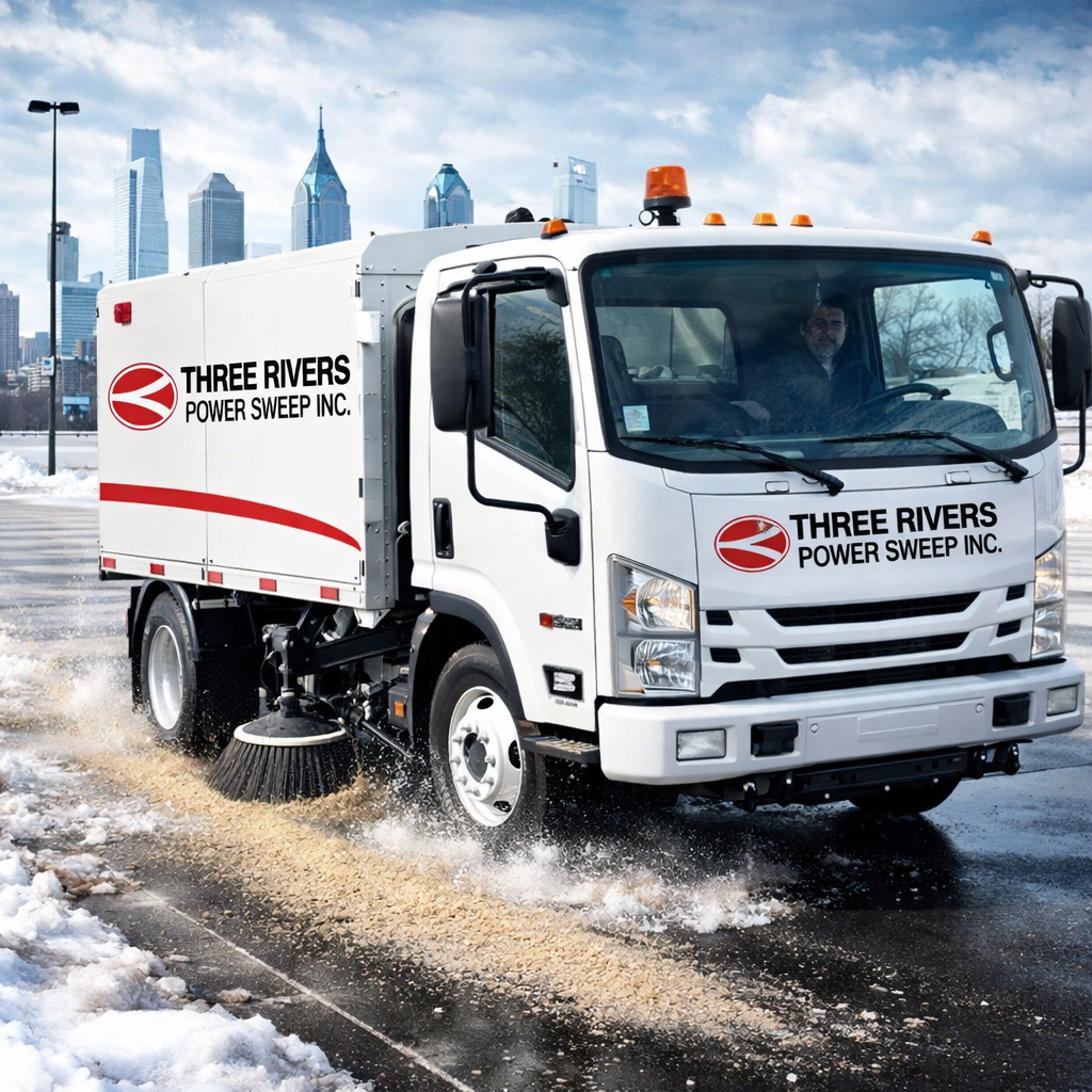 winter sand & salt sweeping Philadelphia